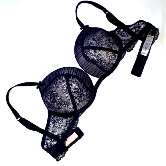 32C La SENZA Removable Push Up Lace and Velvet Bra